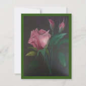 Verjaardagsfeest uitnodiging met roze rozen (Voorkant)