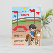 Verjaardagsfeest Uitnodiging Paardrijden (Staand voorkant)