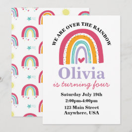 Verjaardagsfeest uitnodiging Rainbow Bright