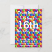 Verjaardagsfeest Uitnodiging Rainbow Cubes Blocks (Voorkant)