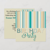 Verjaardagsfeest Uitnodiging Stripes (Voorkant / Achterkant)