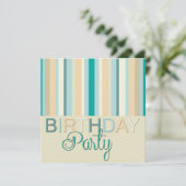 Verjaardagsfeest Uitnodiging Stripes (Staand voorkant)