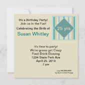 Verjaardagsfeest Uitnodiging Stripes (Achterkant)