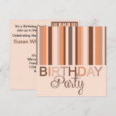 Verjaardagsfeest Uitnodiging Stripes (Voorkant / Achterkant)