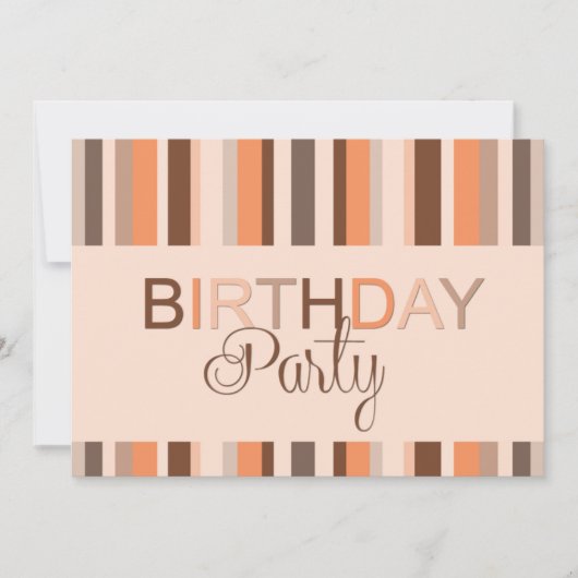 Verjaardagsfeest Uitnodiging Stripes (Voorkant)