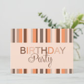 Verjaardagsfeest Uitnodiging Stripes (Staand voorkant)