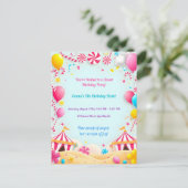 Verjaardagsfeest Uitnodiging Suikerfeest Kermis (Staand voorkant)