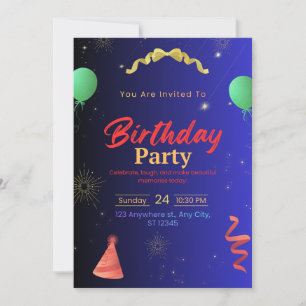 Verjaardagsfeest Uitnodiging Template   Prin