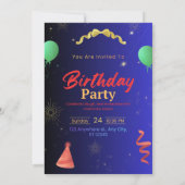 Verjaardagsfeest Uitnodiging Template | Prin (Achterkant)
