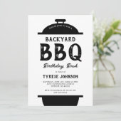 Verjaardagsfeest Uitnodiging voor BBQ in de Achter (Staand voorkant)