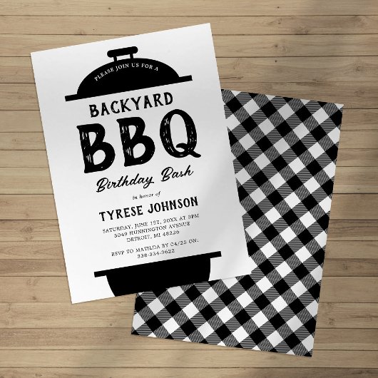 Verjaardagsfeest Uitnodiging voor BBQ in de Achter