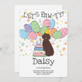 Verjaardagsfeest Uitnodiging voor Bruine Aussiedoo (Voorkant / Achterkant)