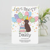 Verjaardagsfeest Uitnodiging voor Bruine Aussiedoo (Staand voorkant)