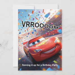 Verjaardagsfeest Uitnodiging voor Cartoon Race Aut