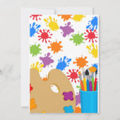 Verjaardagsfeest uitnodiging voor schilders (Achterkant)