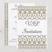 Verjaardagsfeest Uitnodiging Witte Goud VIP (Voorkant / Achterkant)
