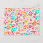 Verjaardagsfeest Uitnodiging Zoete Snoep Carnaval  (Achterkant)