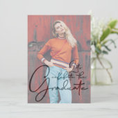 Verjaardagsfeest Uitnodigingen met foto van afgest (Staand voorkant)