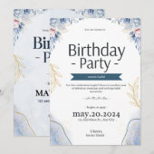 Verjaardagsfeest Uitnodigingskaart Kaart (Voorkant / Achterkant)