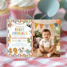 Verjaardagsfeest Uitnodigingskaart Party Animals S