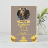 Verjaardagsfeest uitnodigingskaart | persoonlijk kaart (Staand voorkant)