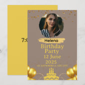 Verjaardagsfeest uitnodigingskaart | persoonlijk kaart (Voorkant / Achterkant)