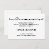 Verjaardagsfeest Uitnodigingskaarten Annuleren Aankondiging (Voorkant / Achterkant)