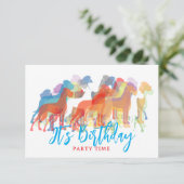 Verjaardagsfeest uitnodigt Dog (Staand voorkant)