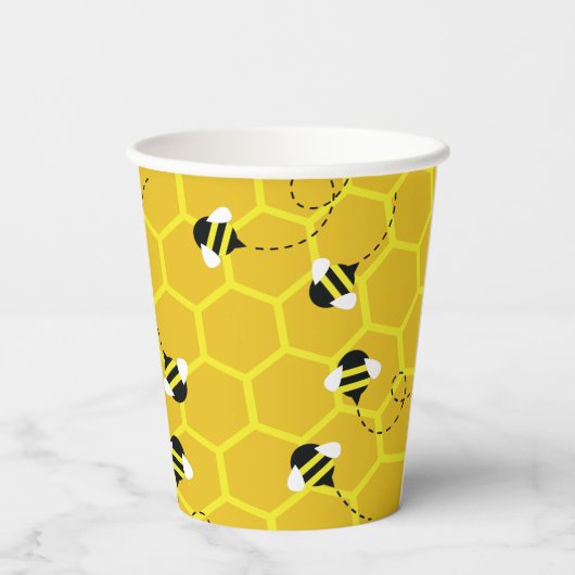 Verjaardagsfeest van Bee Day Kind Papieren Bekers (Achterkant)