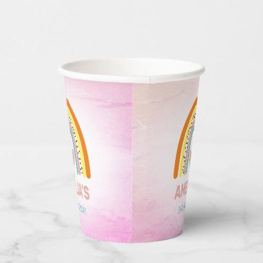 Verjaardagsfeest van Boho Rainbow Girl Papieren Bekers (Rechts)