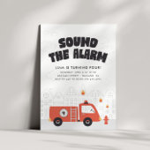 Verjaardagsfeest van brandweerauto jongens kaart