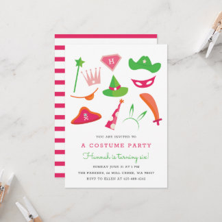 verjaardagsfeest van Costume Party Kaart