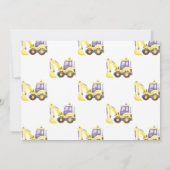 Verjaardagsfeest van de bouwtruckgraafmachine kaart (Achterkant)