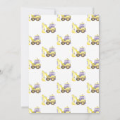 Verjaardagsfeest van de bouwtruckgraafmachine kaart (Achterkant)