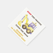 Verjaardagsfeest van de bouwtruckgraafmachine servet (Hoek)