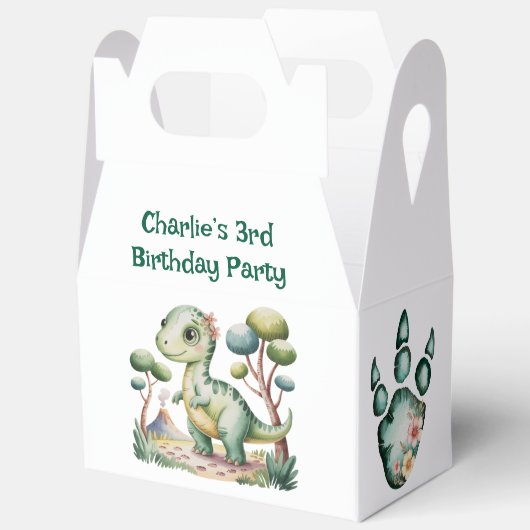 Verjaardagsfeest van de dinosaurus Adventure Boy Bedankdoosjes (Open)