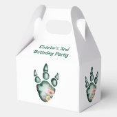 Verjaardagsfeest van de dinosaurus Adventure Boy Bedankdoosjes (Achterkant)