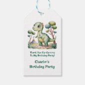 Verjaardagsfeest van de dinosaurus Adventure Boy Cadeaulabel (Voorkant)