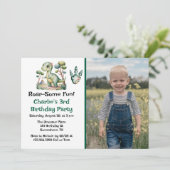 Verjaardagsfeest van de dinosaurus Adventure Boy Kaart (Staand voorkant)