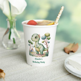 Verjaardagsfeest van de dinosaurus Adventure Boy Papieren Bekers