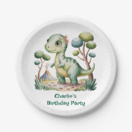 Verjaardagsfeest van de dinosaurus Adventure Boy Papieren Bordje