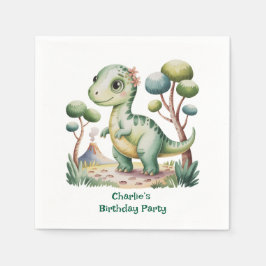 Verjaardagsfeest van de dinosaurus Adventure Boy Servet