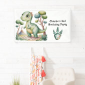 Verjaardagsfeest van de dinosaurus Adventure Boy Spandoek (Insitu)