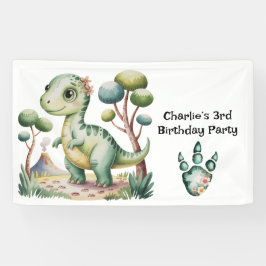 Verjaardagsfeest van de dinosaurus Adventure Boy Spandoek