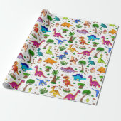 Verjaardagsfeest van de dinosaurus Baby shower Cadeaupapier (Uitgerold)