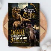 Verjaardagsfeest van de dinosaurus, brullende T Re Kaart