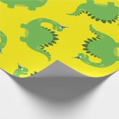 Verjaardagsfeest van de dinosaurus cadeaupapier (Hoek)