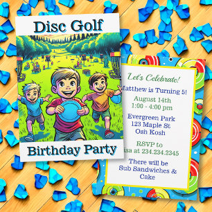 Verjaardagsfeest van de Disc Golf Boy Kaart