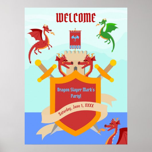 Verjaardagsfeest van de Draken Slayer Ridder Verha Poster (Voorkant)