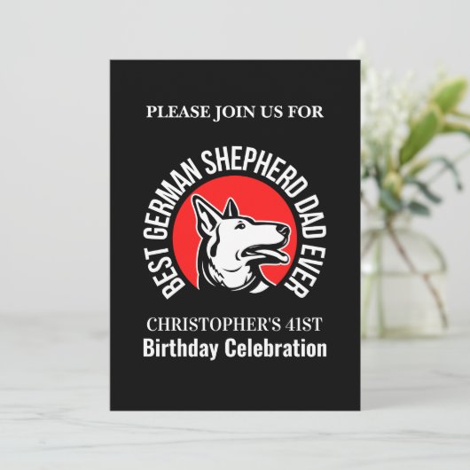 Verjaardagsfeest van de Duitse herder Kaart (Staand voorkant)
